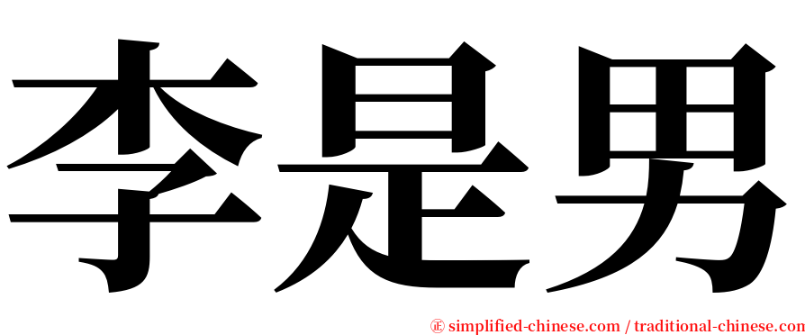 李是男 serif font