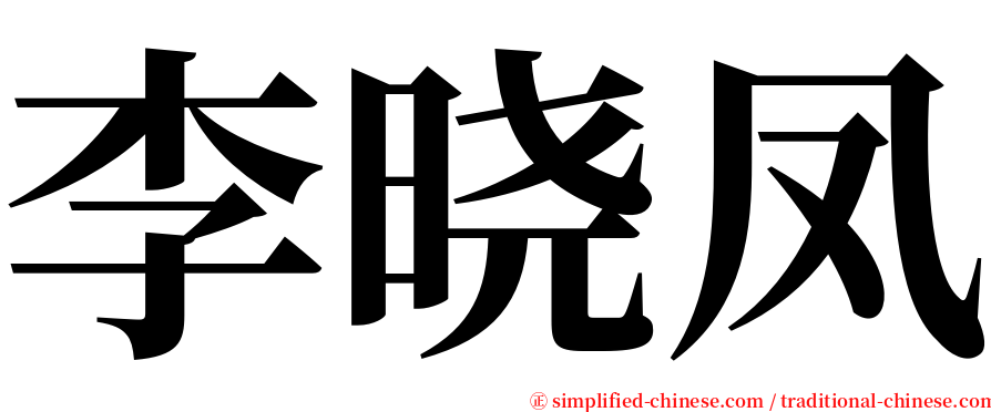 李晓凤 serif font