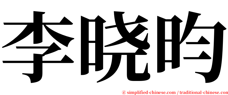 李晓昀 serif font