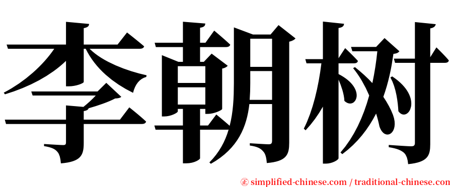 李朝树 serif font