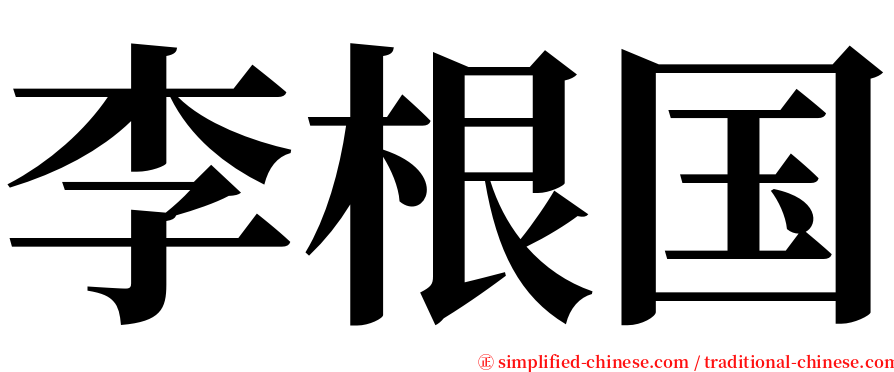 李根国 serif font