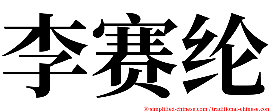 李赛纶 serif font