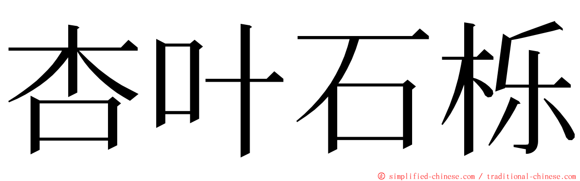 杏叶石栎 ming font