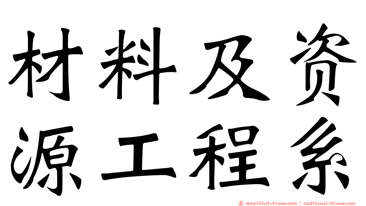 材料及资源工程系