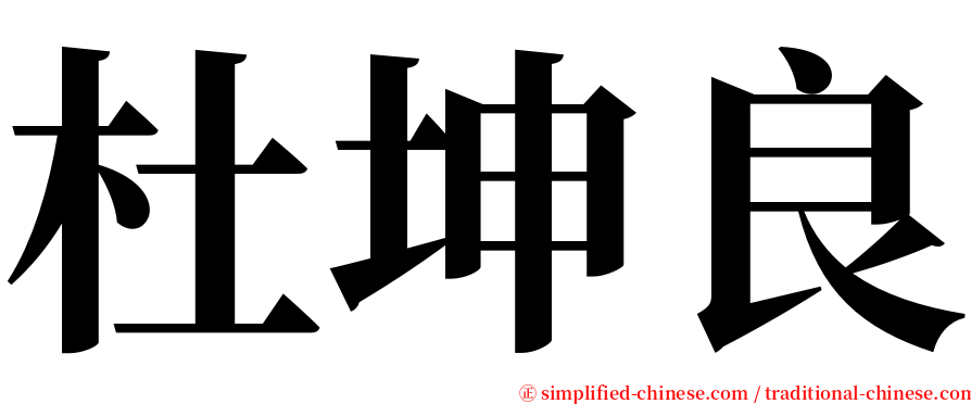 杜坤良 serif font