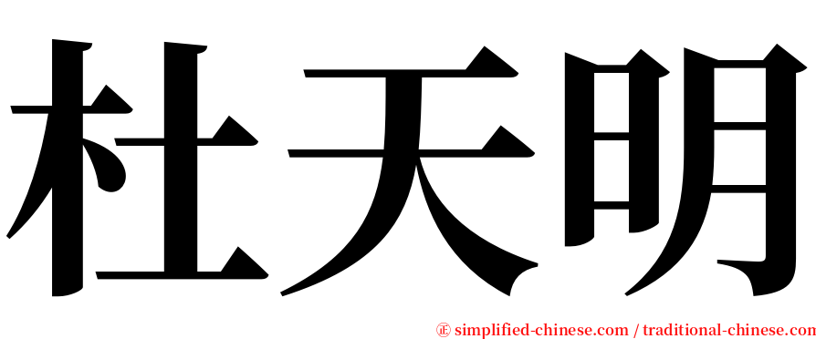 杜天明 serif font
