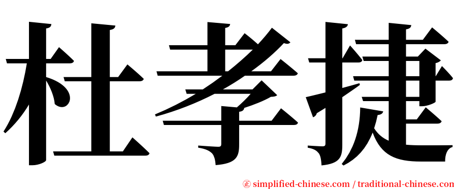 杜孝捷 serif font