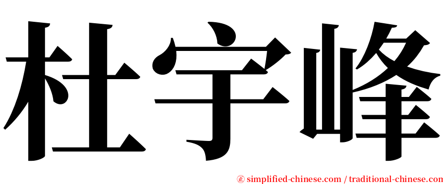 杜宇峰 serif font