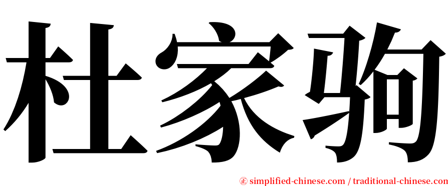 杜家驹 serif font