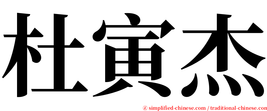 杜寅杰 serif font
