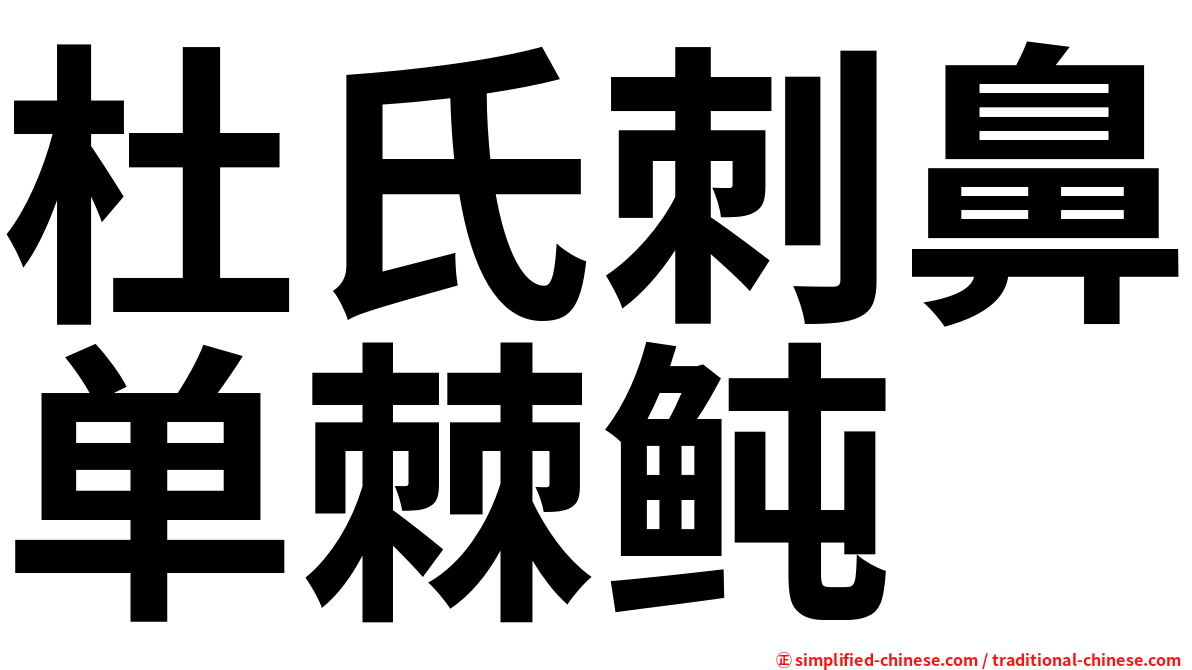 杜氏刺鼻单棘鲀