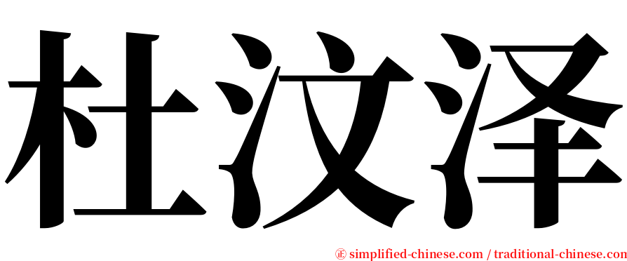 杜汶泽 serif font