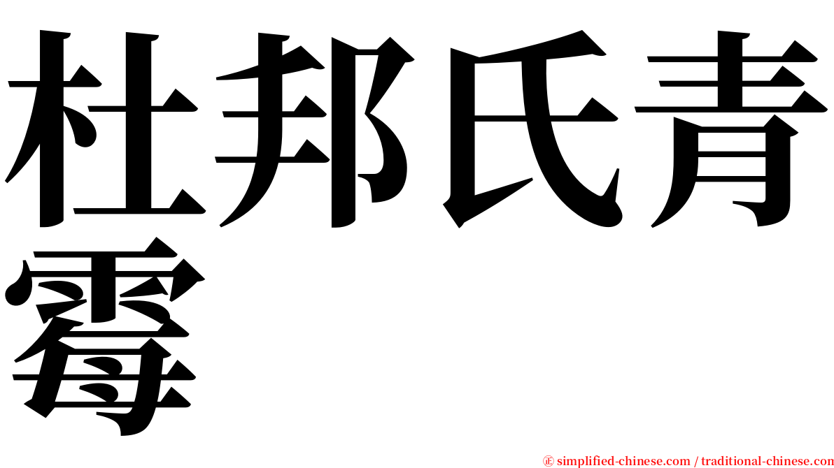 杜邦氏青霉 serif font