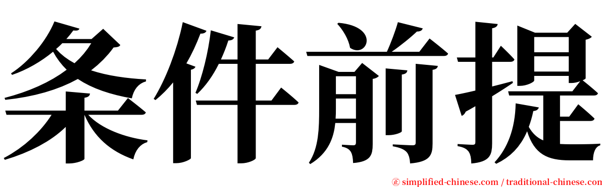 条件前提 serif font