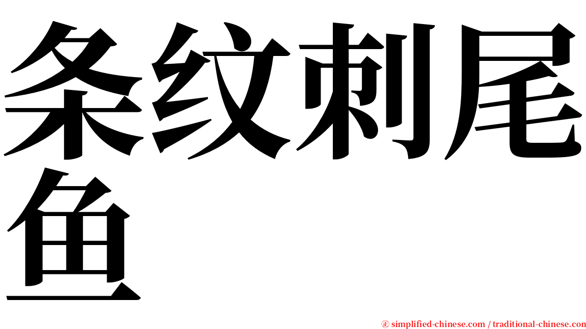 条纹刺尾鱼 serif font
