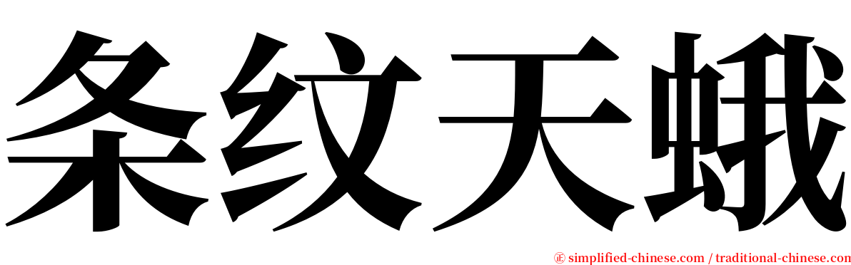 条纹天蛾 serif font