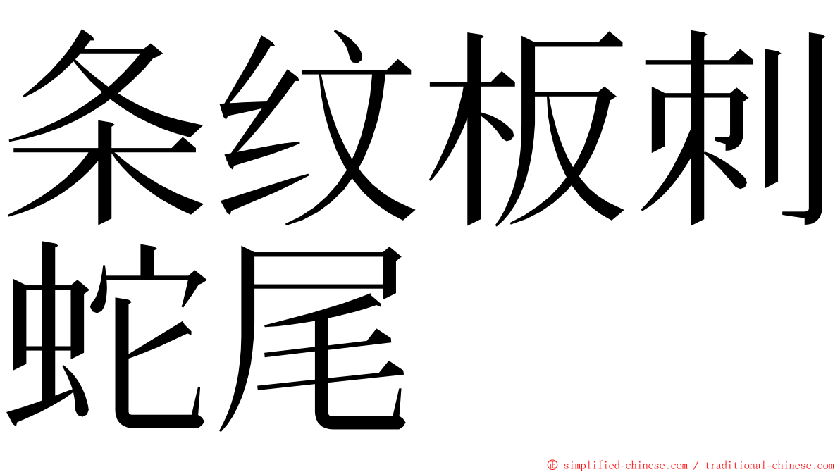 条纹板刺蛇尾 ming font