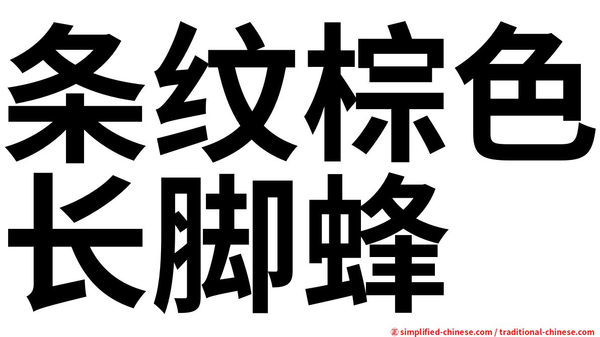 条纹棕色长脚蜂