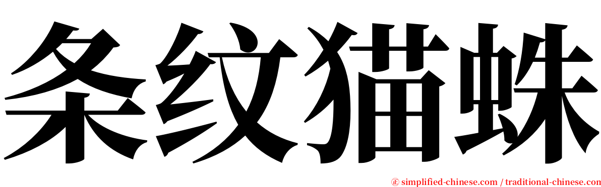 条纹猫蛛 serif font