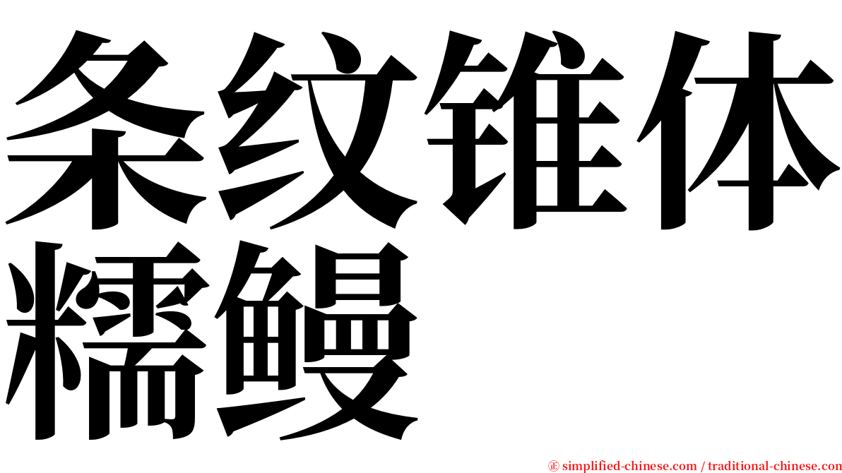 条纹锥体糯鳗 serif font