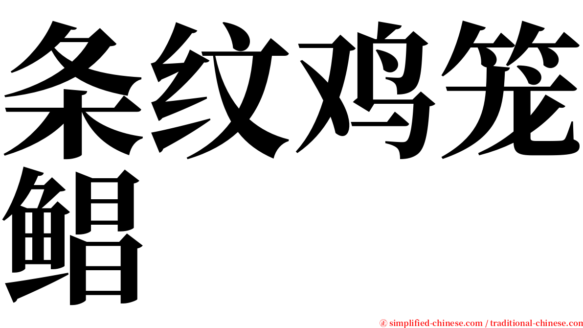 条纹鸡笼鲳 serif font