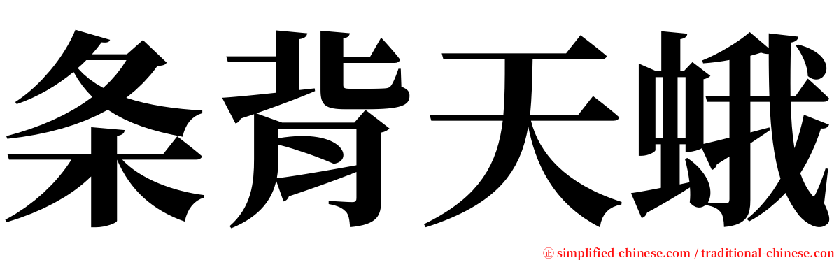 条背天蛾 serif font
