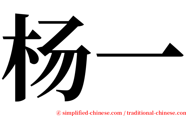 杨一 serif font