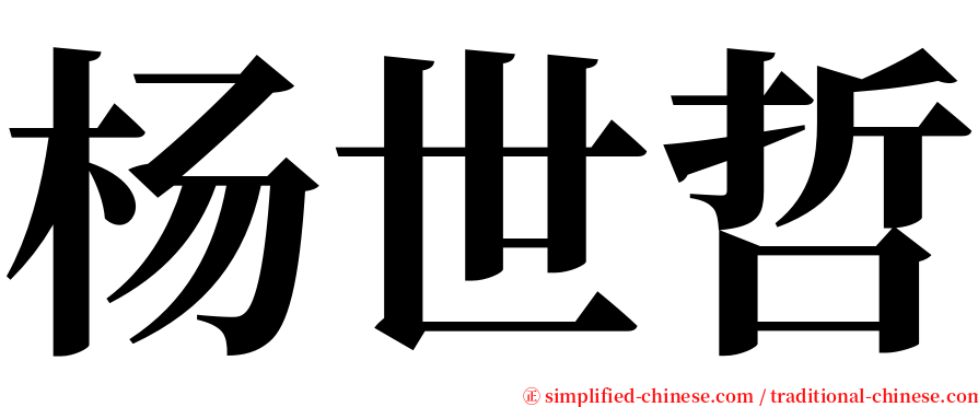 杨世哲 serif font