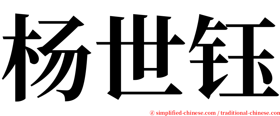 杨世钰 serif font