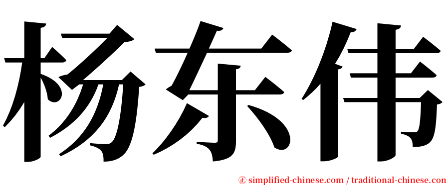 杨东伟 serif font