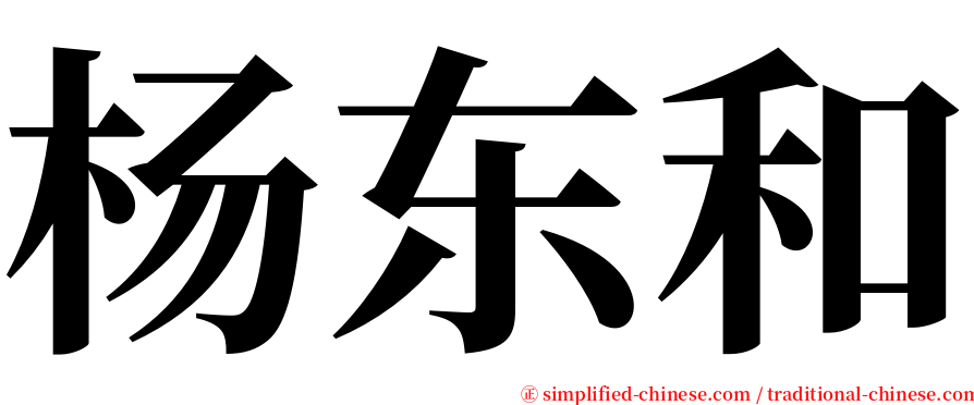 杨东和 serif font