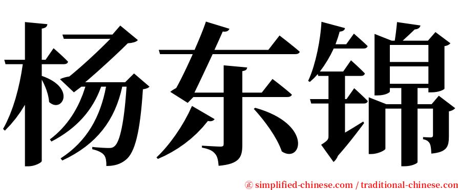 杨东锦 serif font