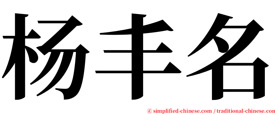 杨丰名 serif font
