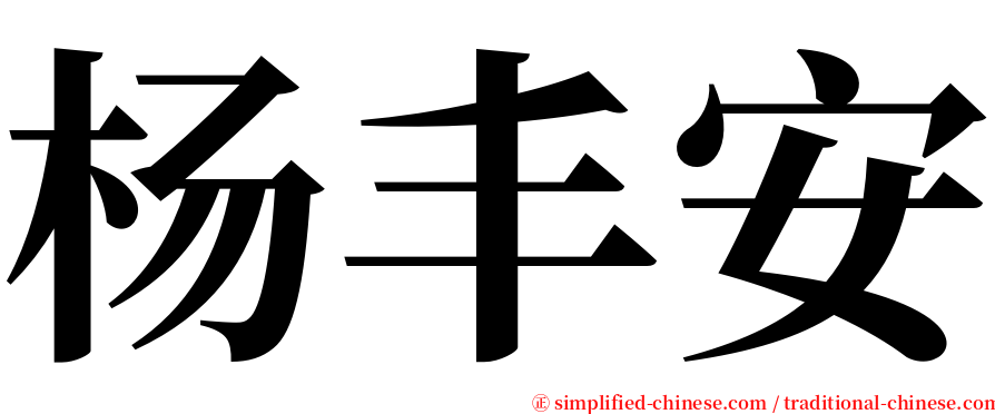 杨丰安 serif font