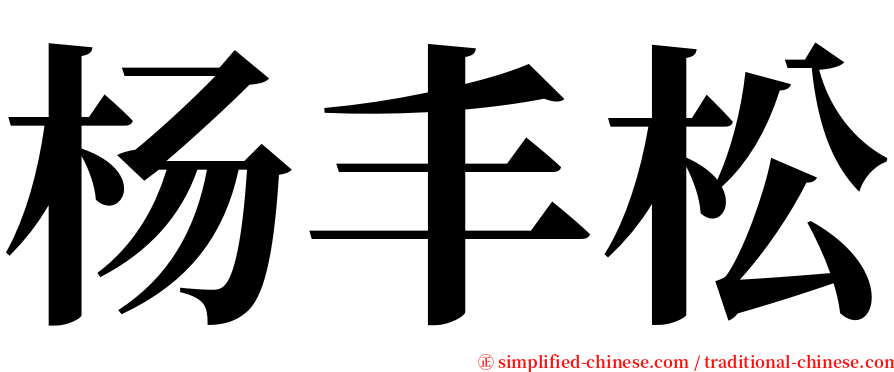 杨丰松 serif font