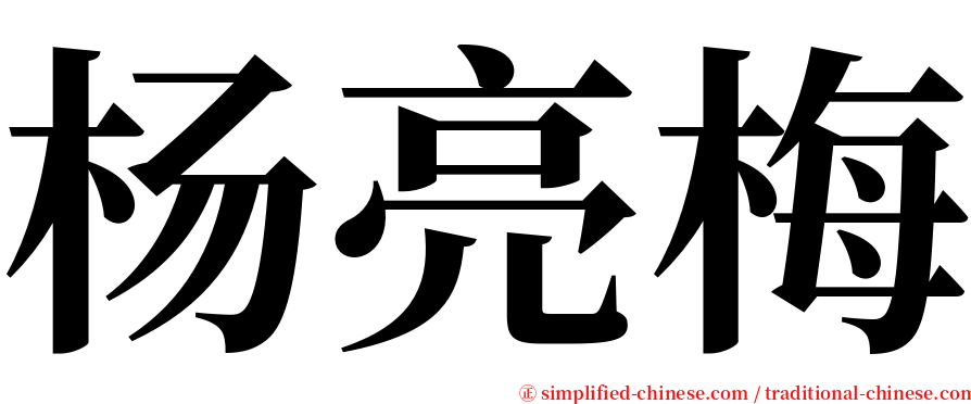 杨亮梅 serif font