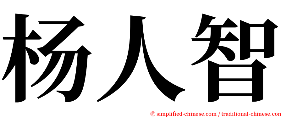 杨人智 serif font