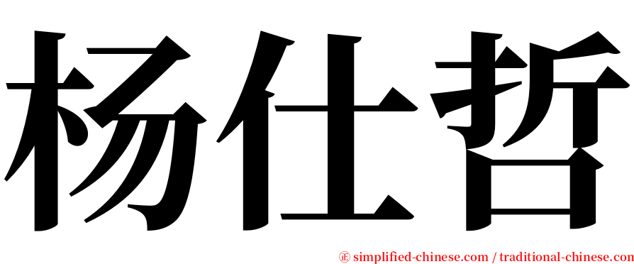 杨仕哲 serif font
