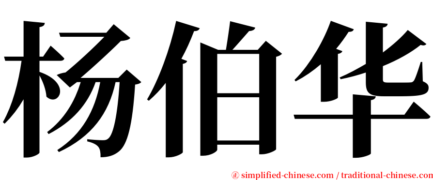 杨伯华 serif font