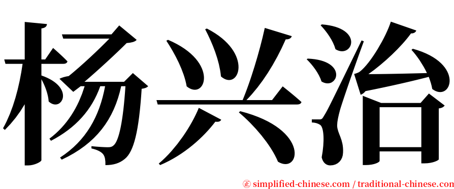 杨兴治 serif font