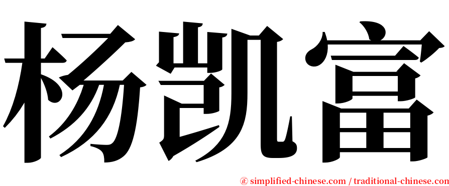 杨凯富 serif font