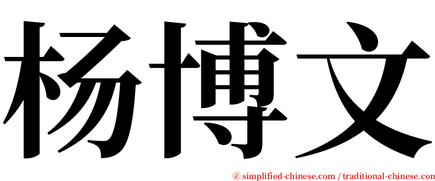 杨博文 serif font