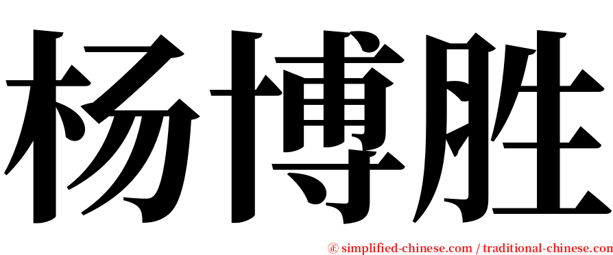 杨博胜 serif font