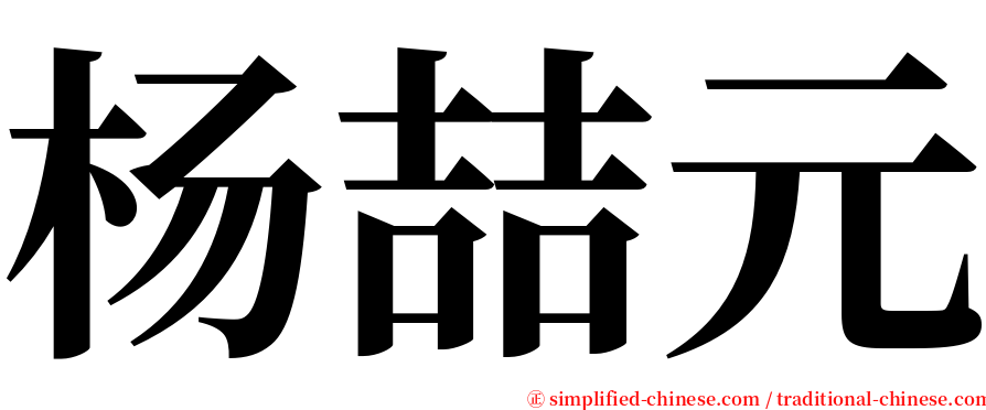 杨喆元 serif font