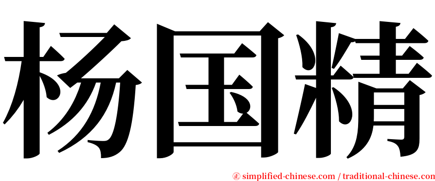 杨国精 serif font