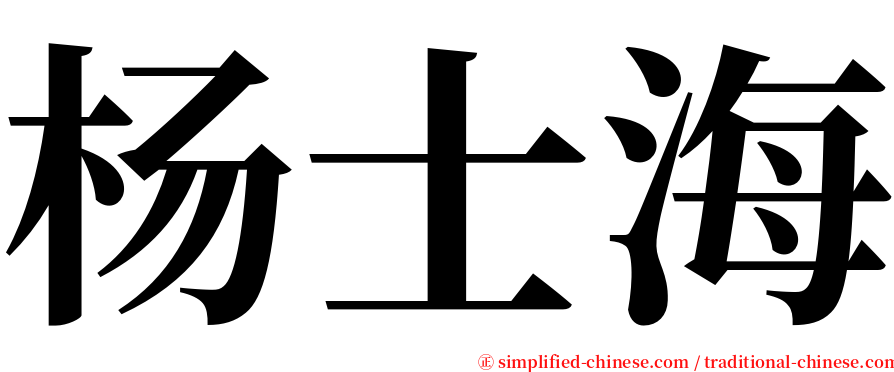 杨士海 serif font