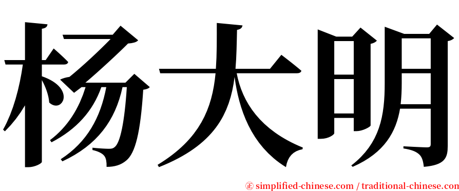 杨大明 serif font
