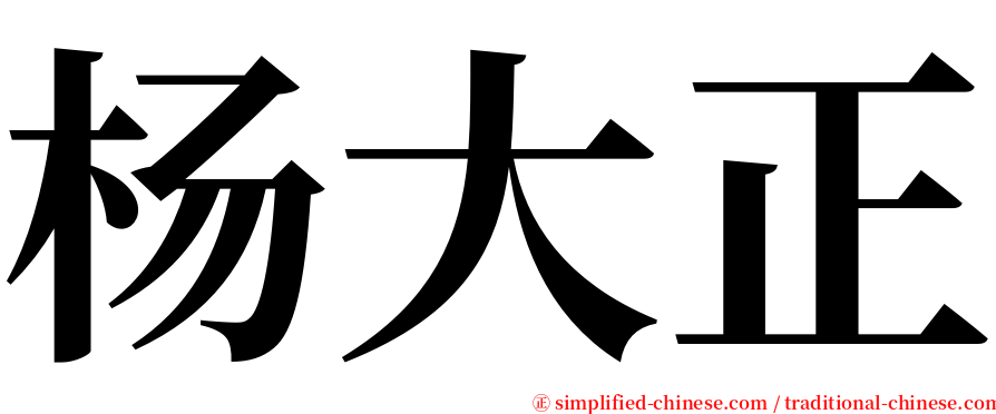 杨大正 serif font