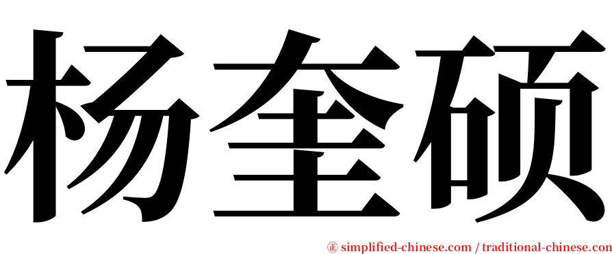 杨奎硕 serif font