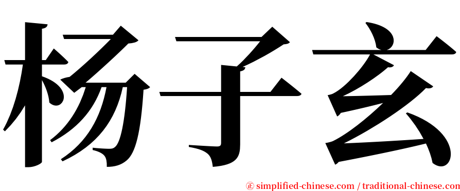 杨子玄 serif font